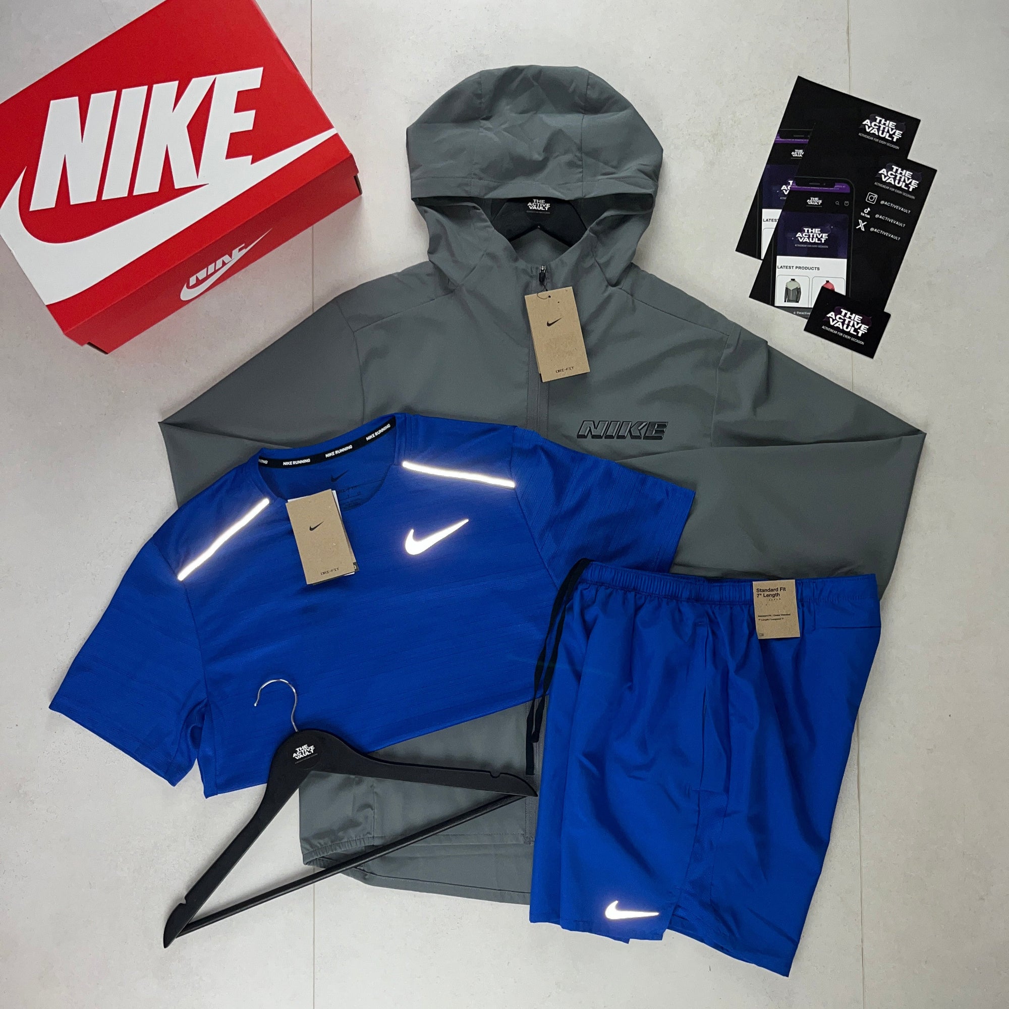 Nike Miler T-Shirt - Windrunner - Challenger Shorts Outfit - Royal Blue / Smoke Grey / Royal Blue - Active Vault