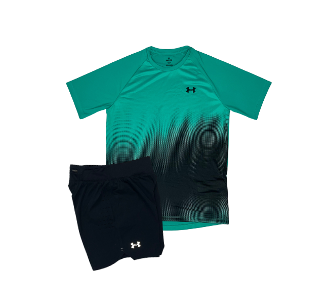 Under Armour Tech Fade T-Shirt and Speedpocket 7 Inch Shorts Set
