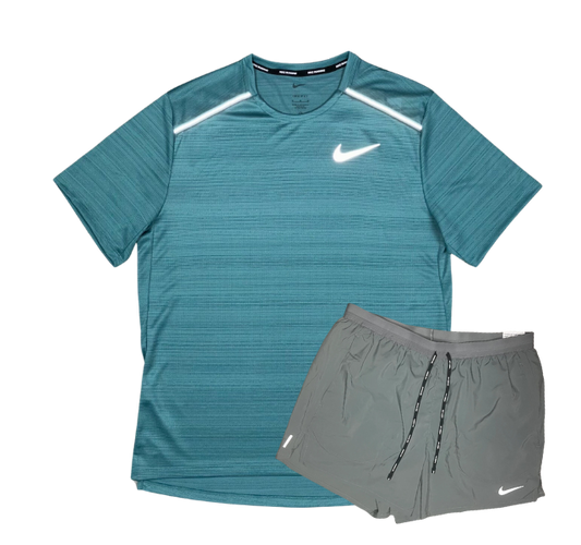 Nike 1.0 Miler and Flex Stride Shorts Set - Mineral Teal/Smoke Grey - Active Vault
