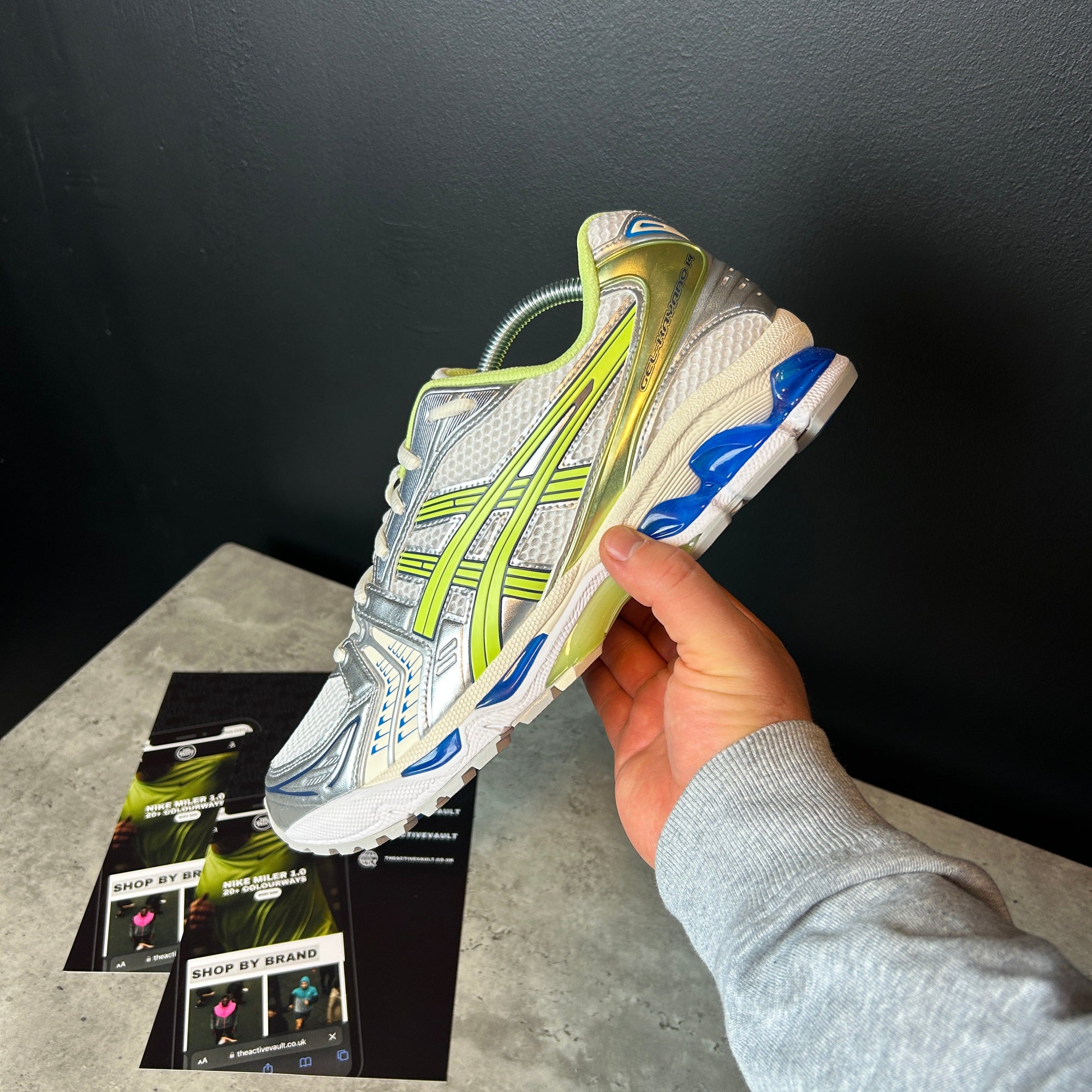 ASICS GEL-KAYANO 14 Trainers - White / Lime Green / Blue