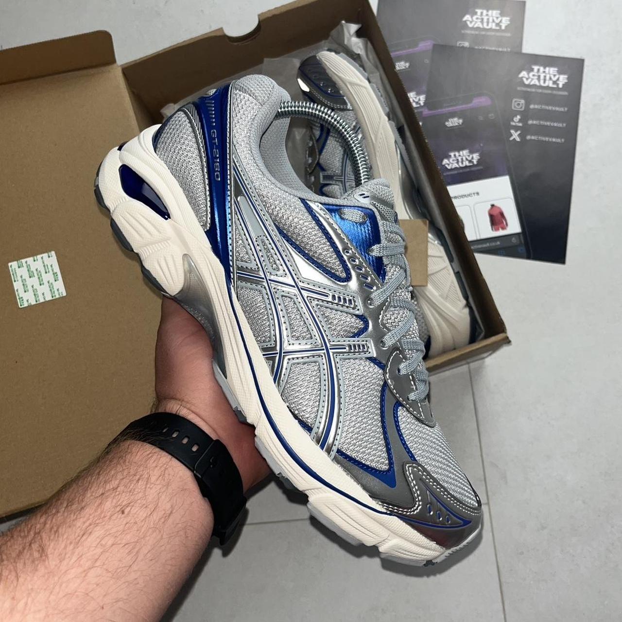 ASICS GT-2160 Mesh Trainers - Light Grey/Marine Blue