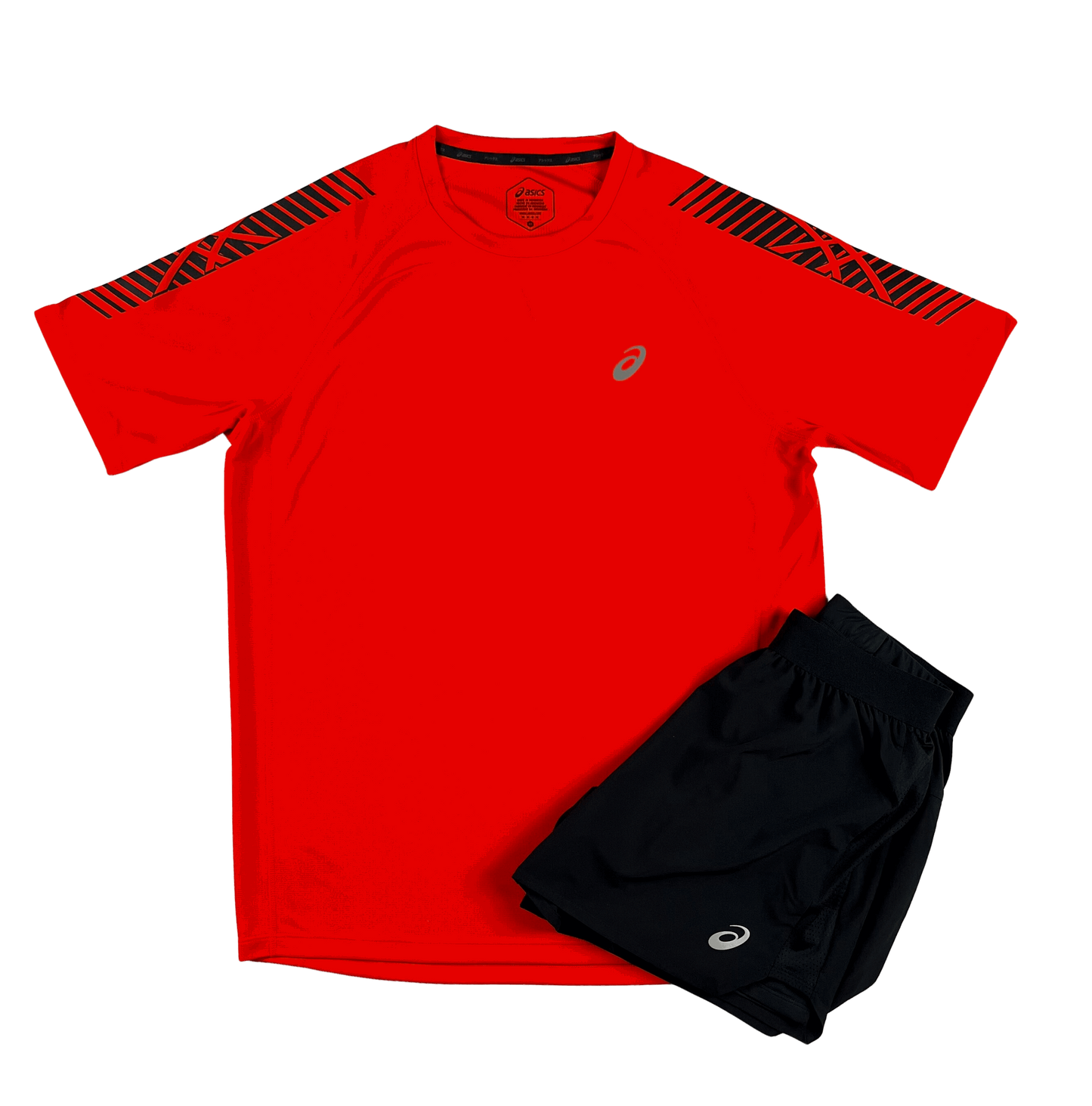 Asics Icon SS T-Shirt and Road Short Set - Red/Black - Active Vault