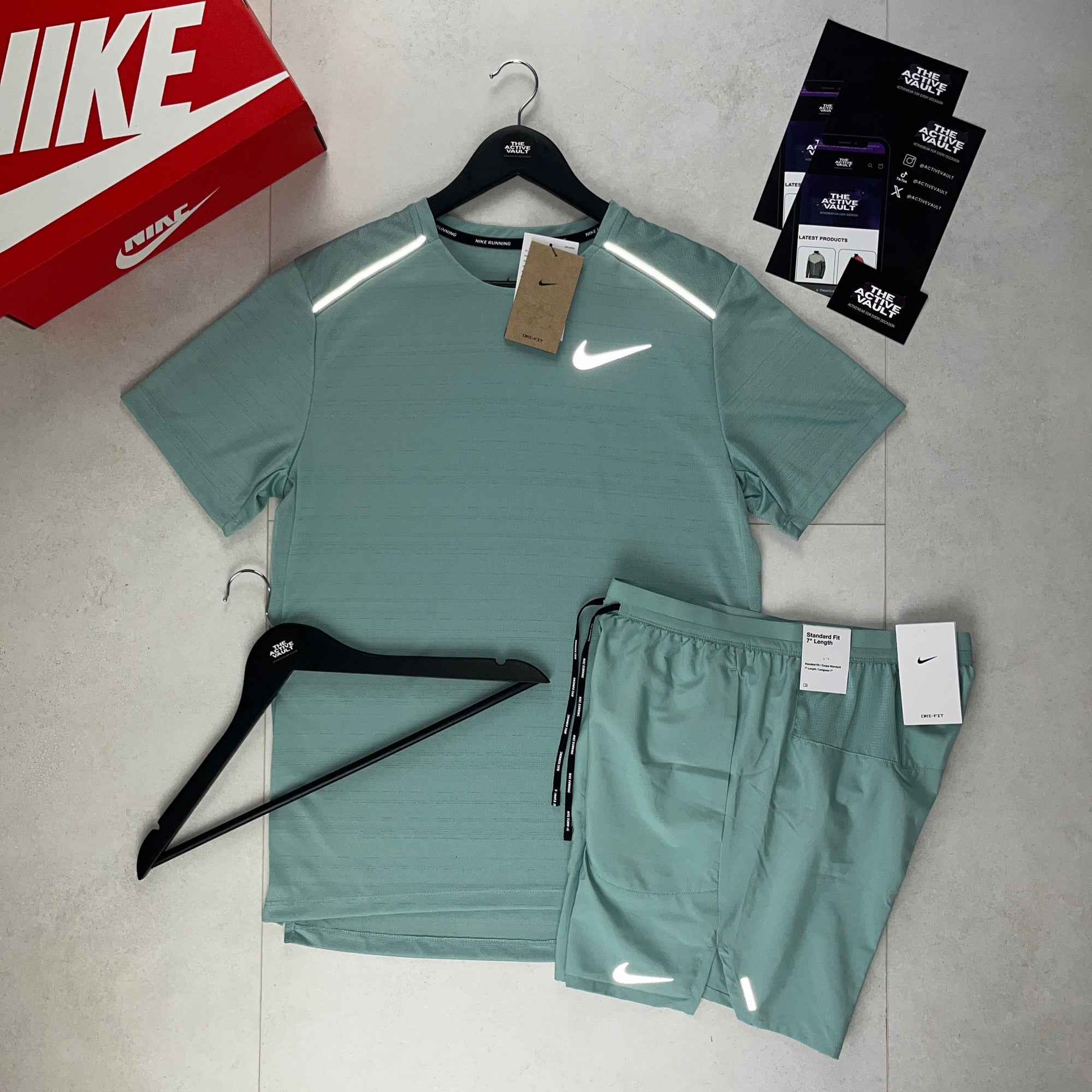 Nike 1.0 Miler and Flex Stride Shorts Set - Mineral Green / Mineral Green - Active Vault