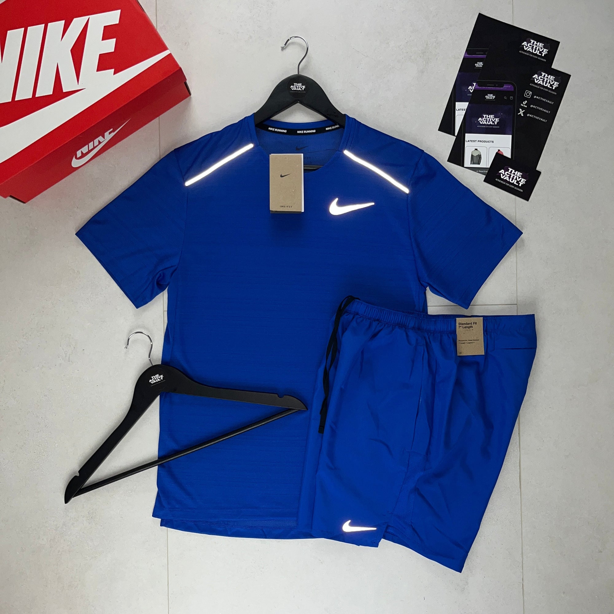 Nike 1.0 Miler and Challenger Shorts Set - Royal Blue / Royal Blue - Active Vault