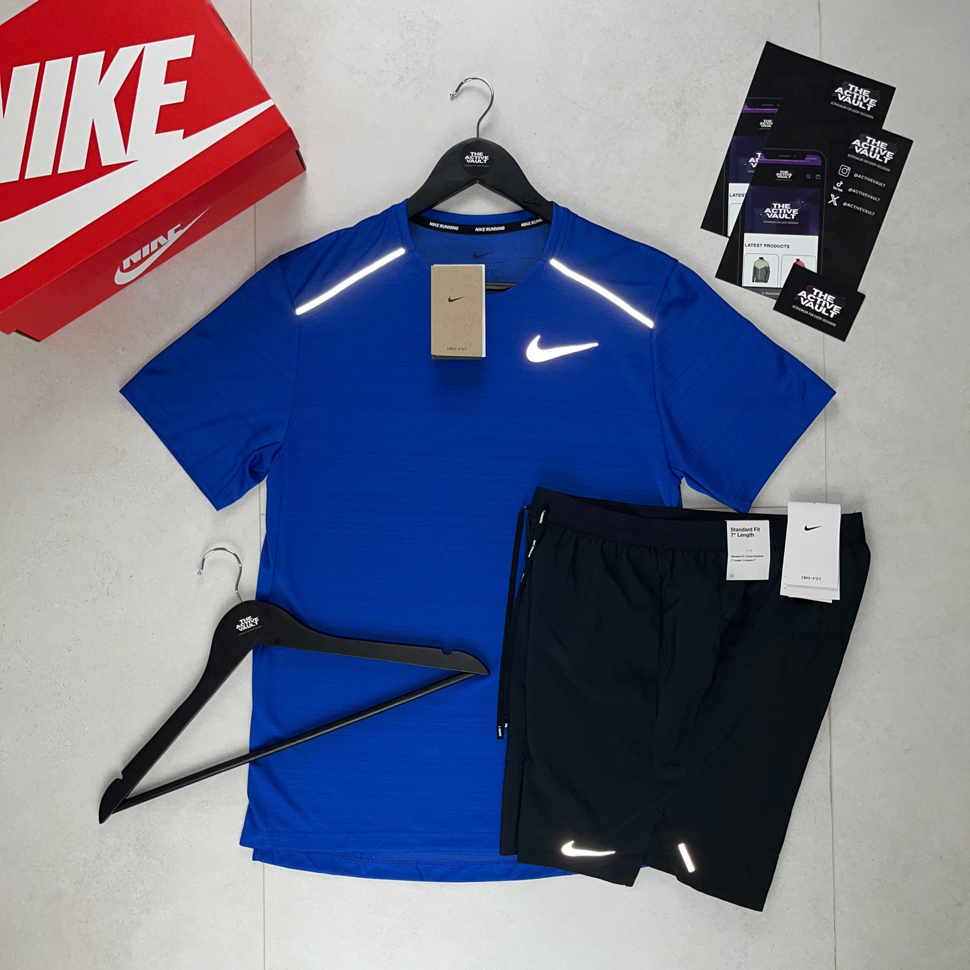 Nike 1.0 Miler and Flex Stride Shorts Set - Royal Blue / Black - Active Vault