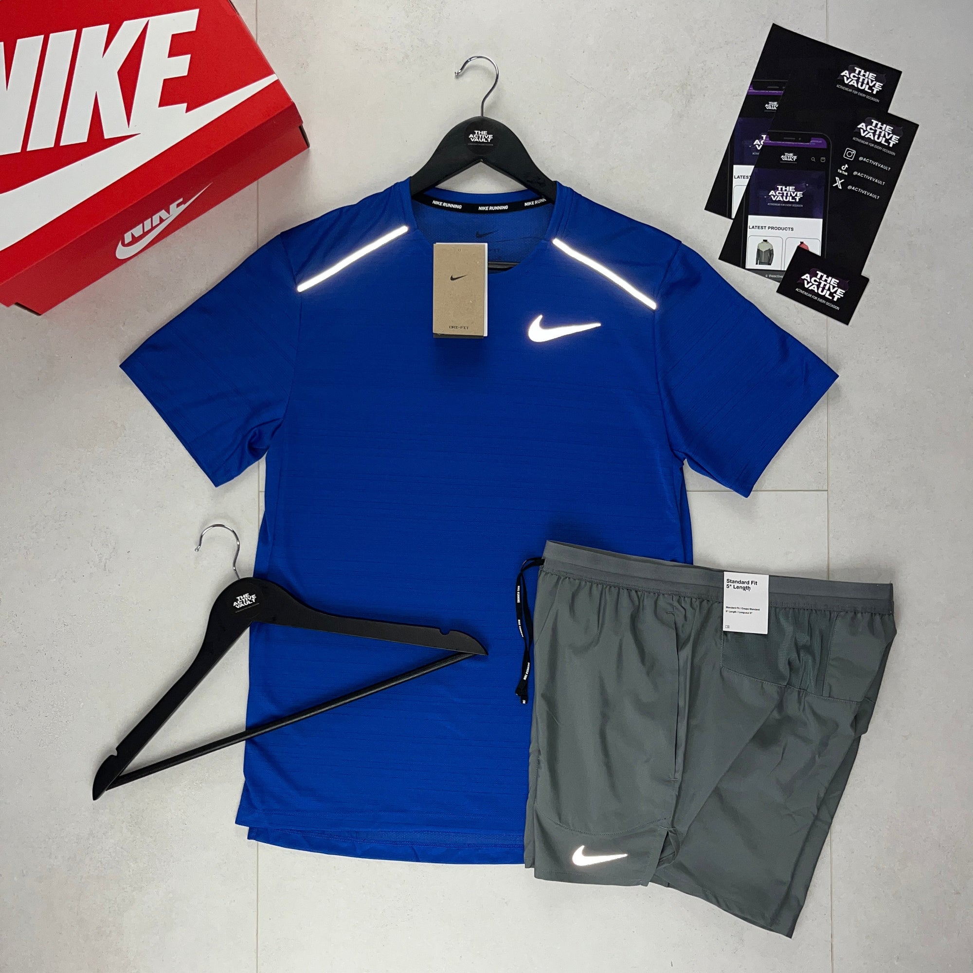 Nike 1.0 Miler and Flex Stride Shorts Set - Royal Blue / Smoke Grey - Active Vault