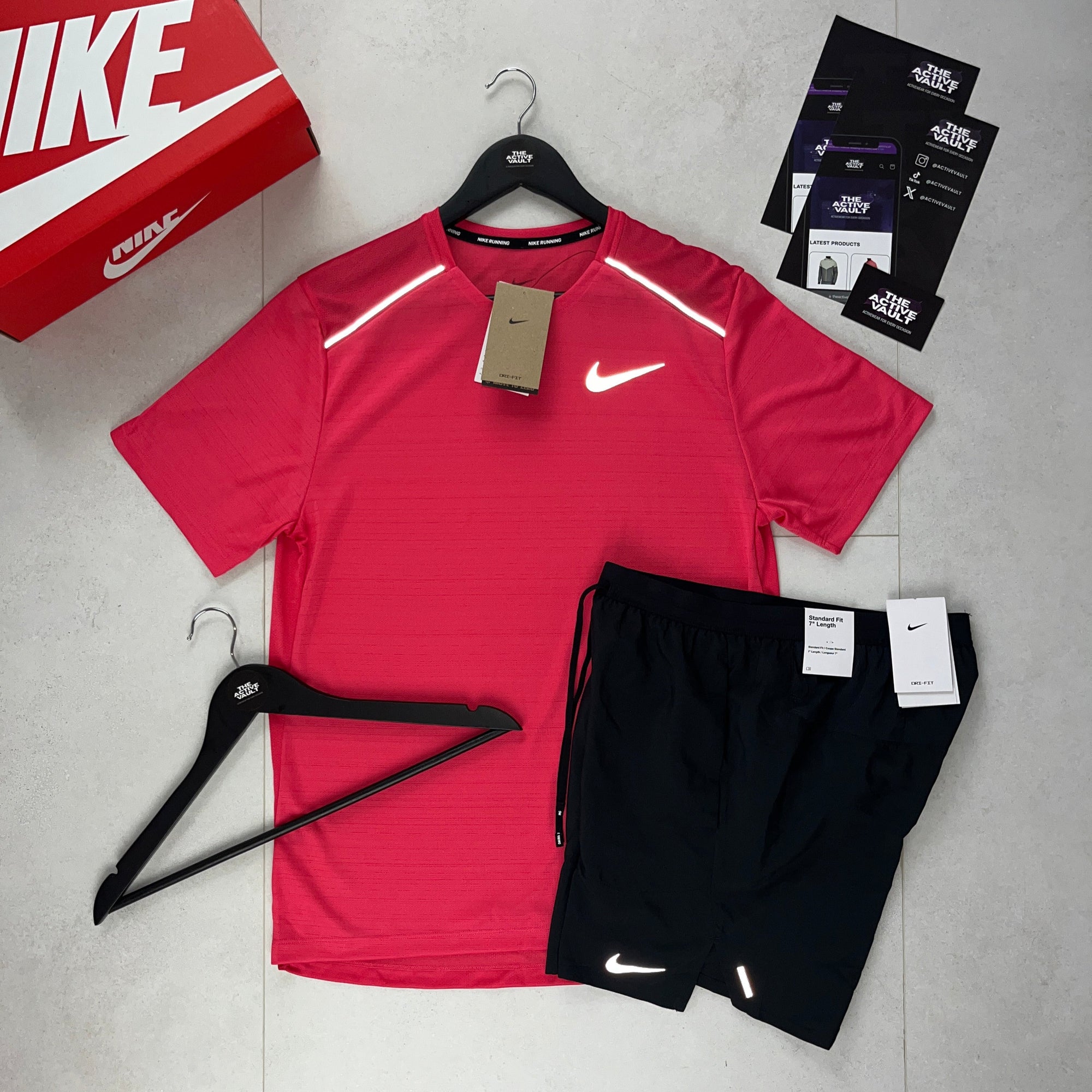 Nike 1.0 Miler and Flex Stride Shorts Set - Aster Pink / Black - Active Vault