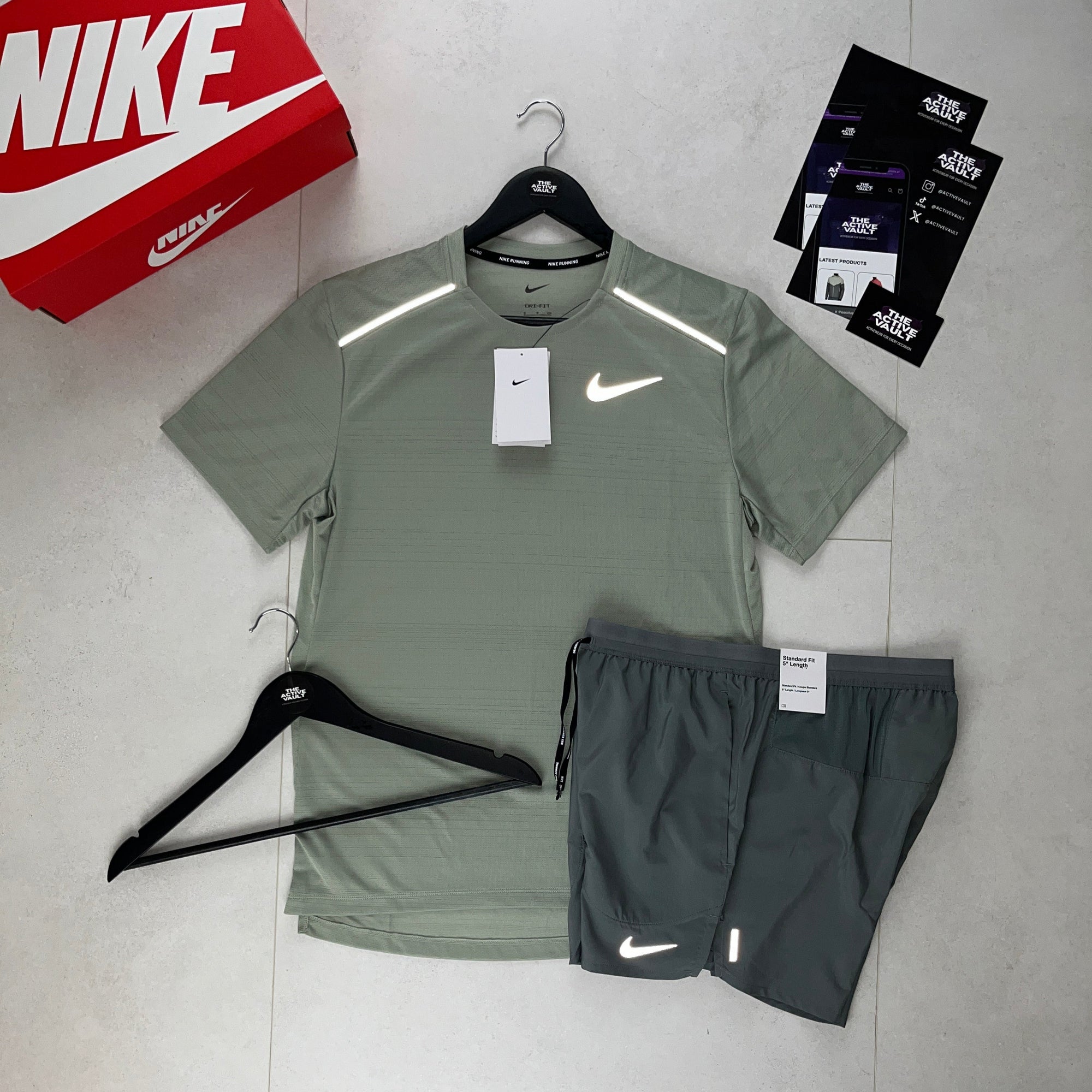 Nike 1.0 Miler and Flex Stride Shorts Set - Jade Horizon Green / Smoke Grey - Active Vault