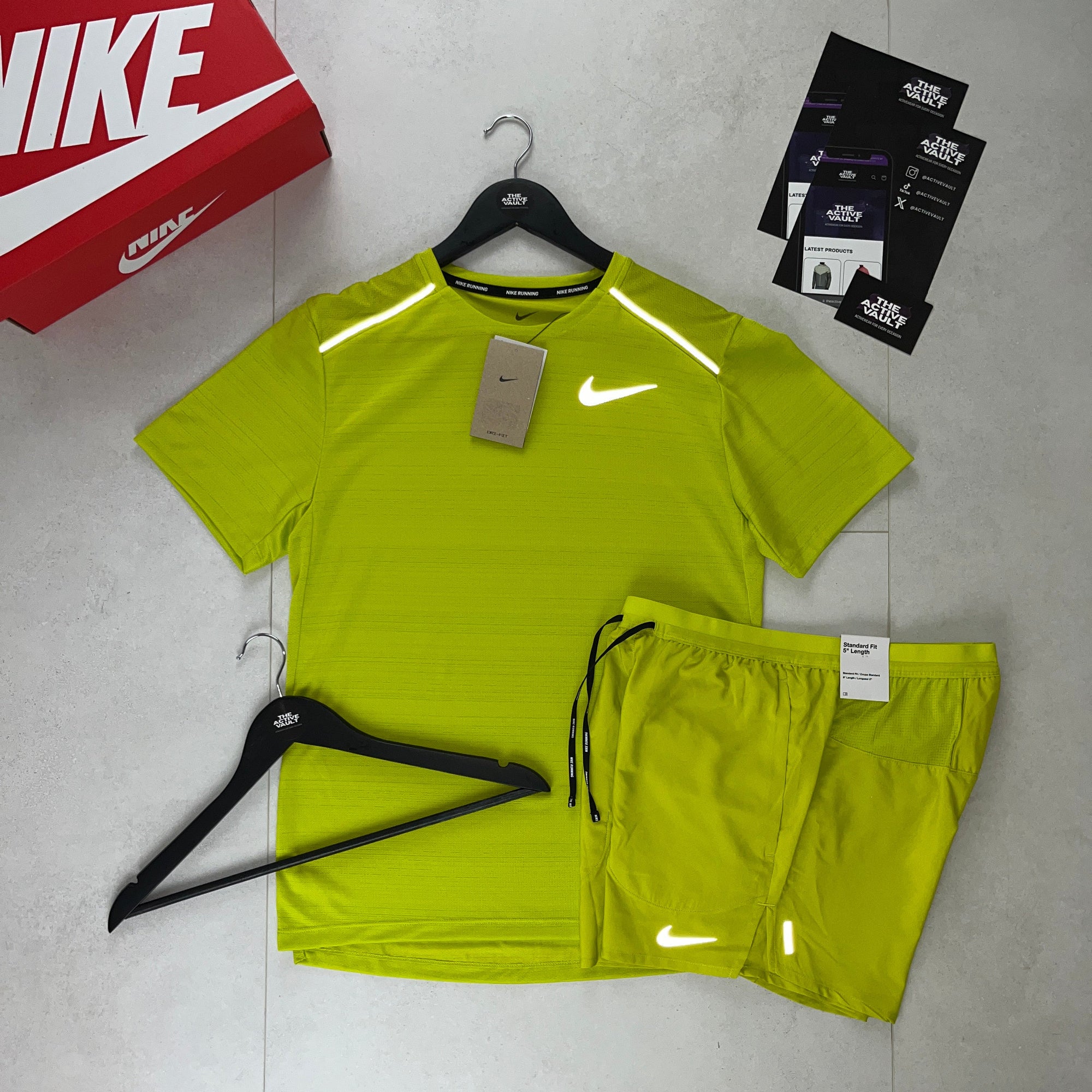 Nike 1.0 Miler and Flex Stride Shorts Set - Bright Cactus / Bright Cactus - Active Vault
