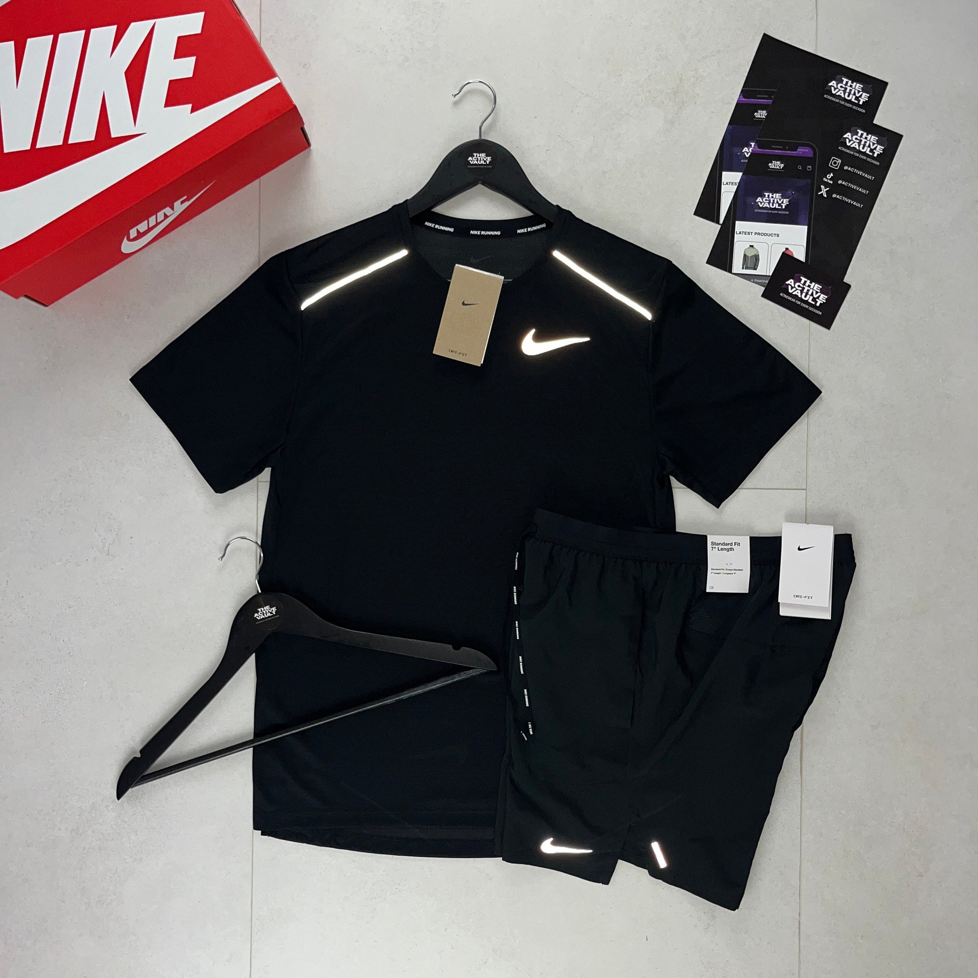 Nike 1.0 Miler and Flex Stride Shorts Set - Black / Black - Active Vault