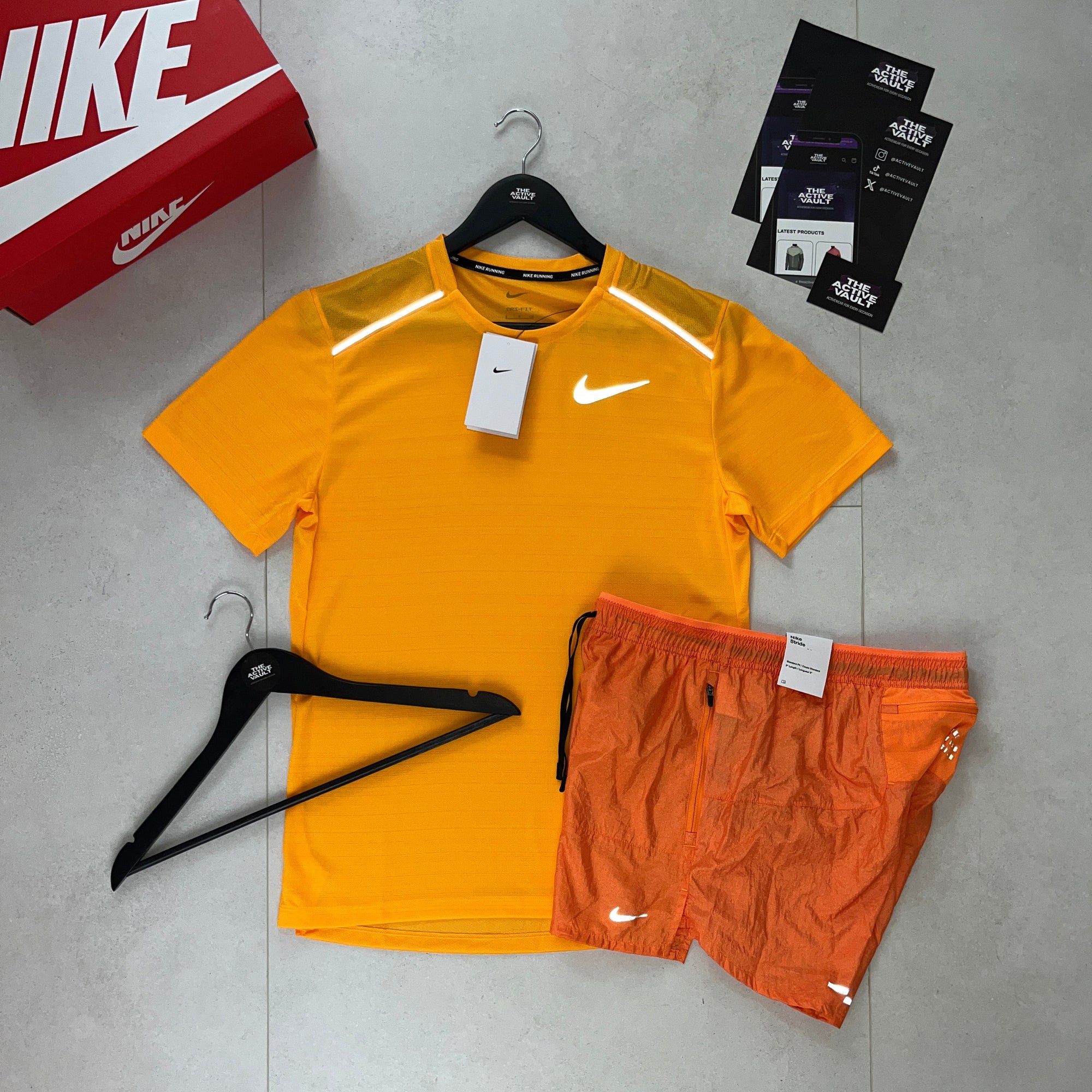 Nike 1.0 Miler and Flex Stride Shorts Set - Orange Sundial / Bright Mandarin - Active Vault