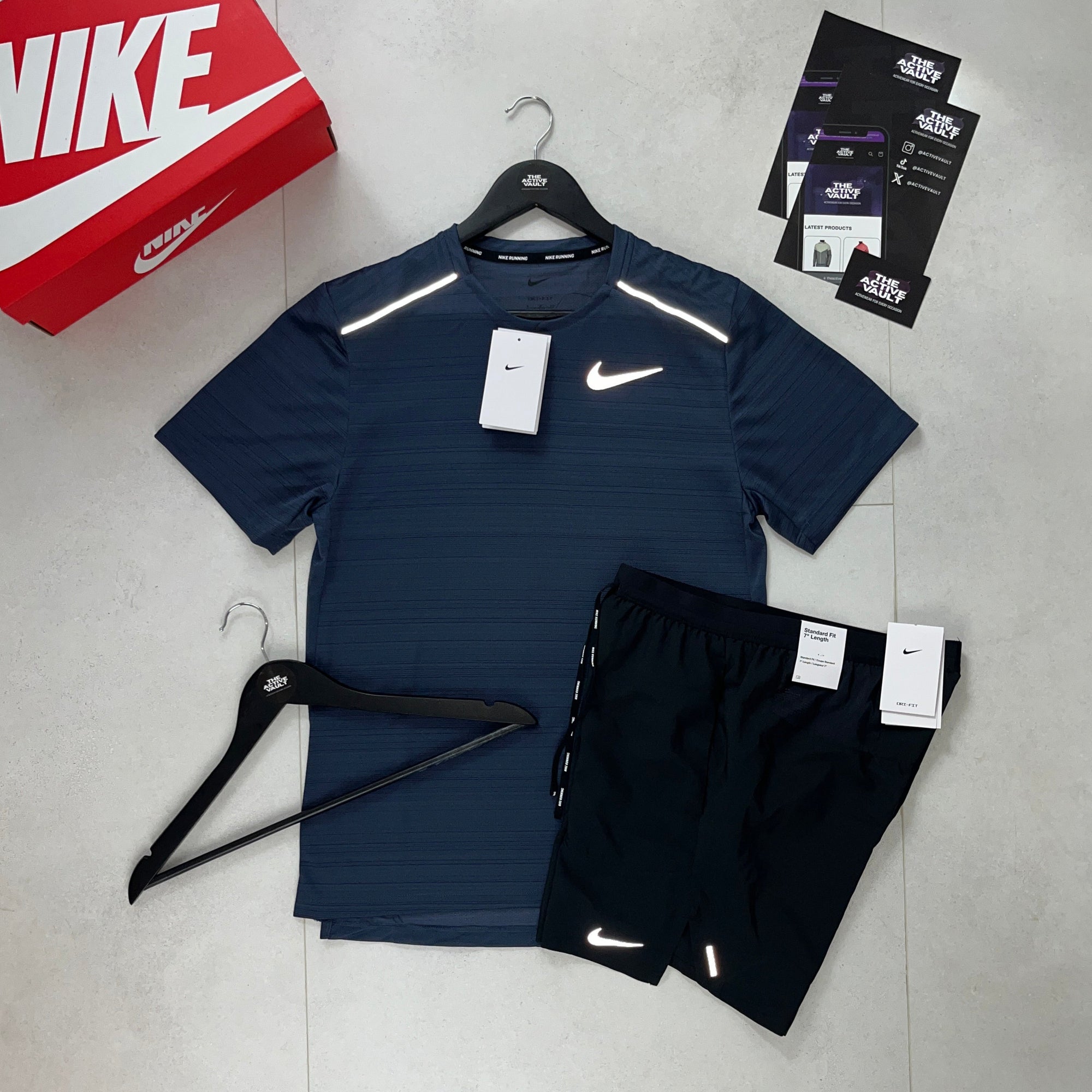 Nike 1.0 Miler and Flex Stride Shorts Set - Thunder Blue / Black - Active Vault