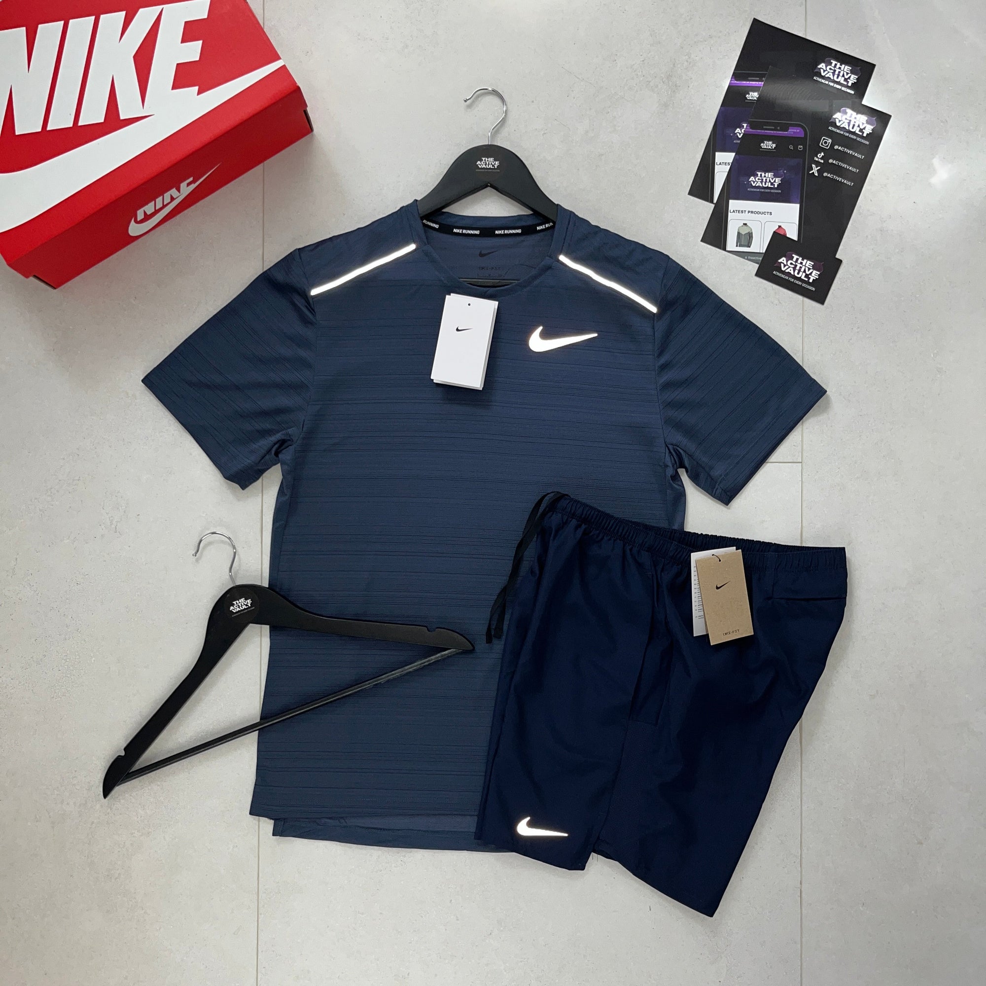 Nike 1.0 Miler and Challenger Shorts Set - Thunder Blue / Obsidian Blue - Active Vault