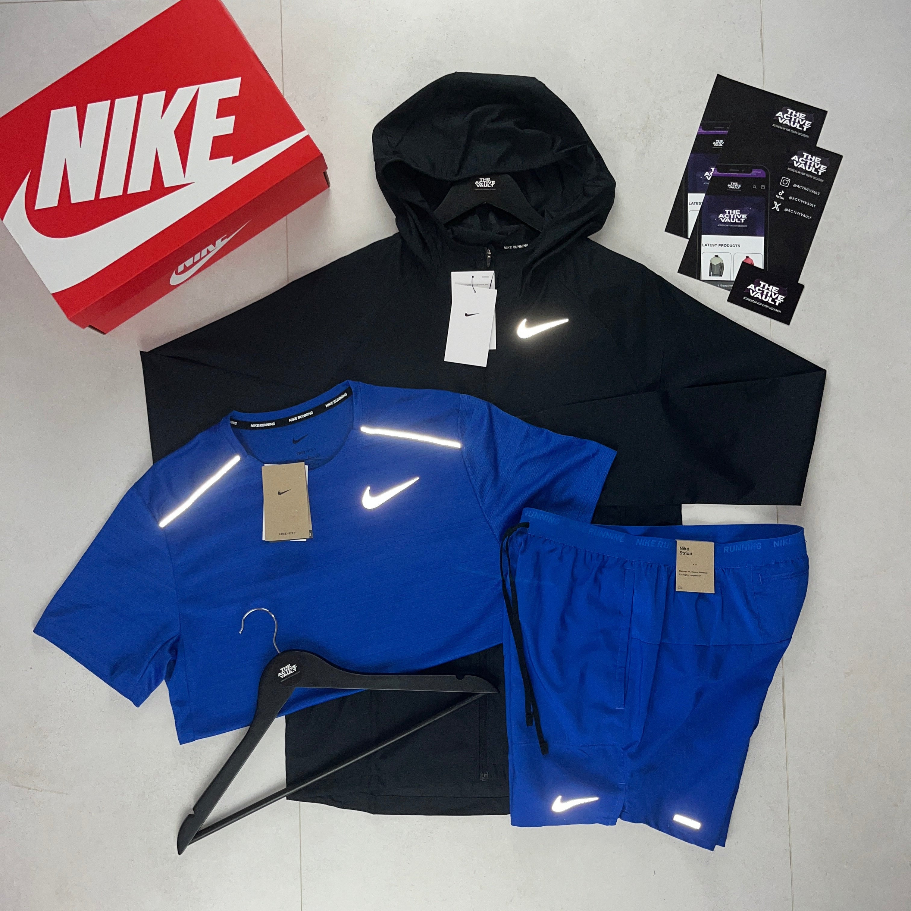 blue and black nike outfit