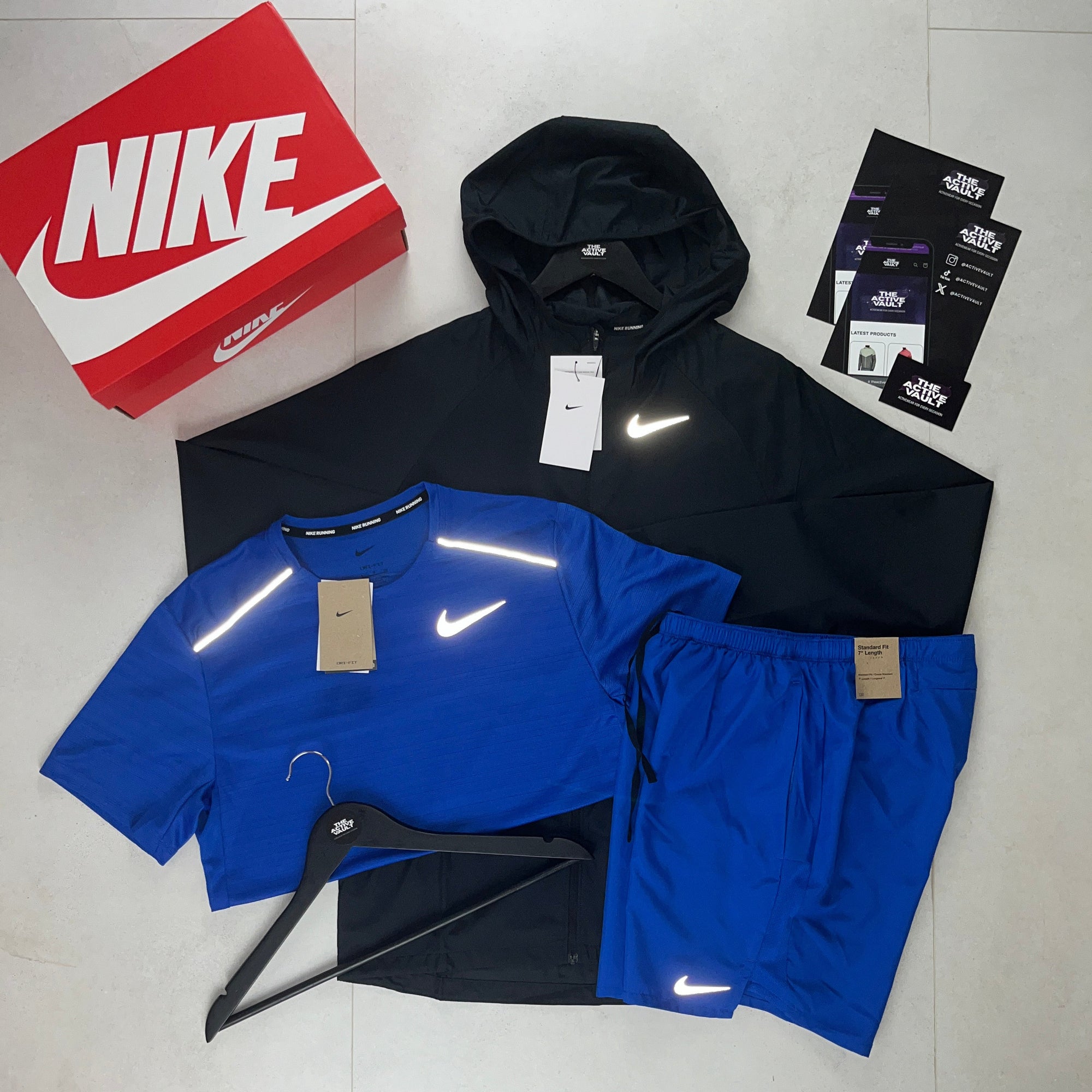 Nike Miler T-Shirt - Windrunner - Challenger Shorts Outfit - Royal Blue / Black / Royal Blue - Active Vault