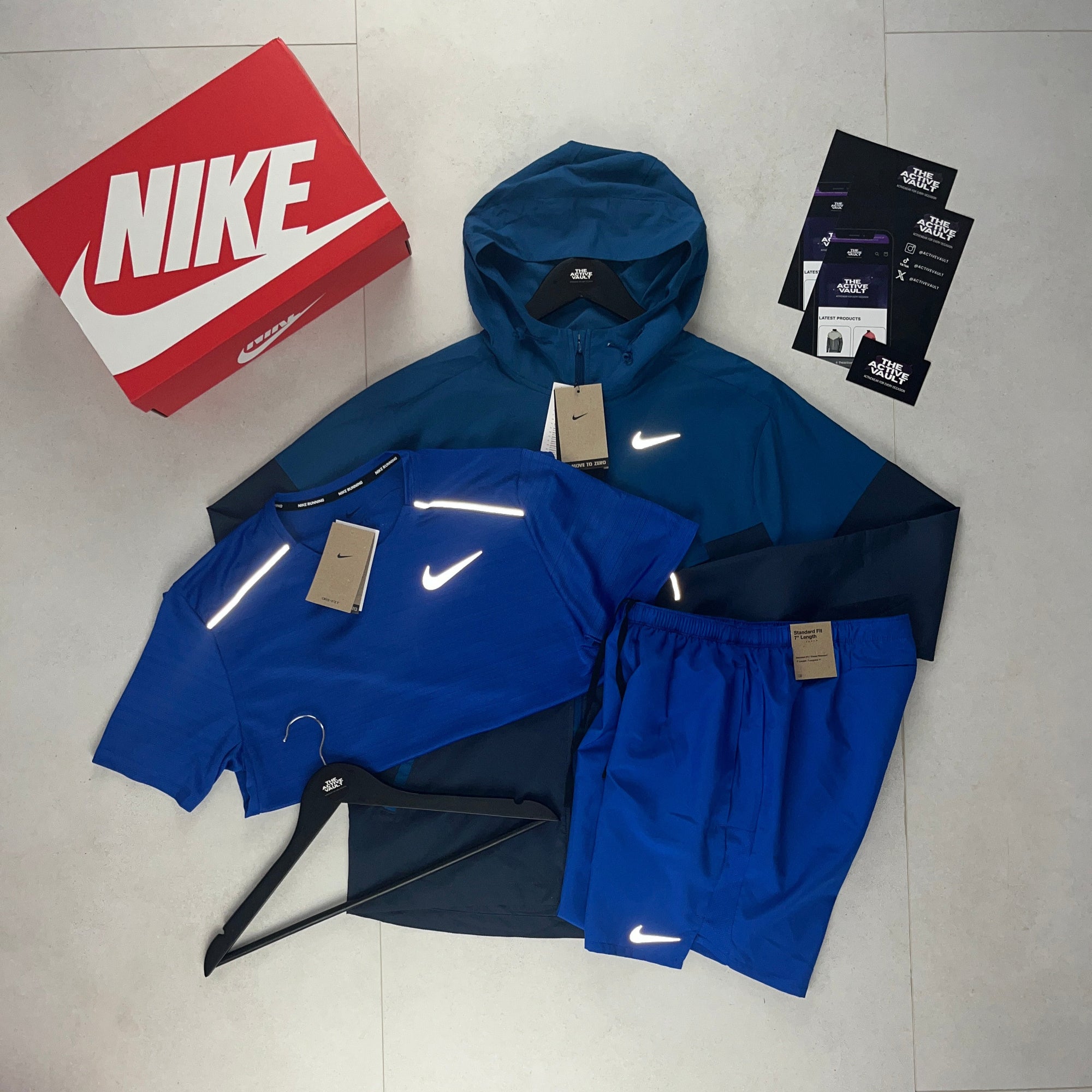 Nike Miler T-Shirt - Windrunner - Challenger Shorts Outfit -  Royal Blue / Court Blue / Royal Blue - Active Vault