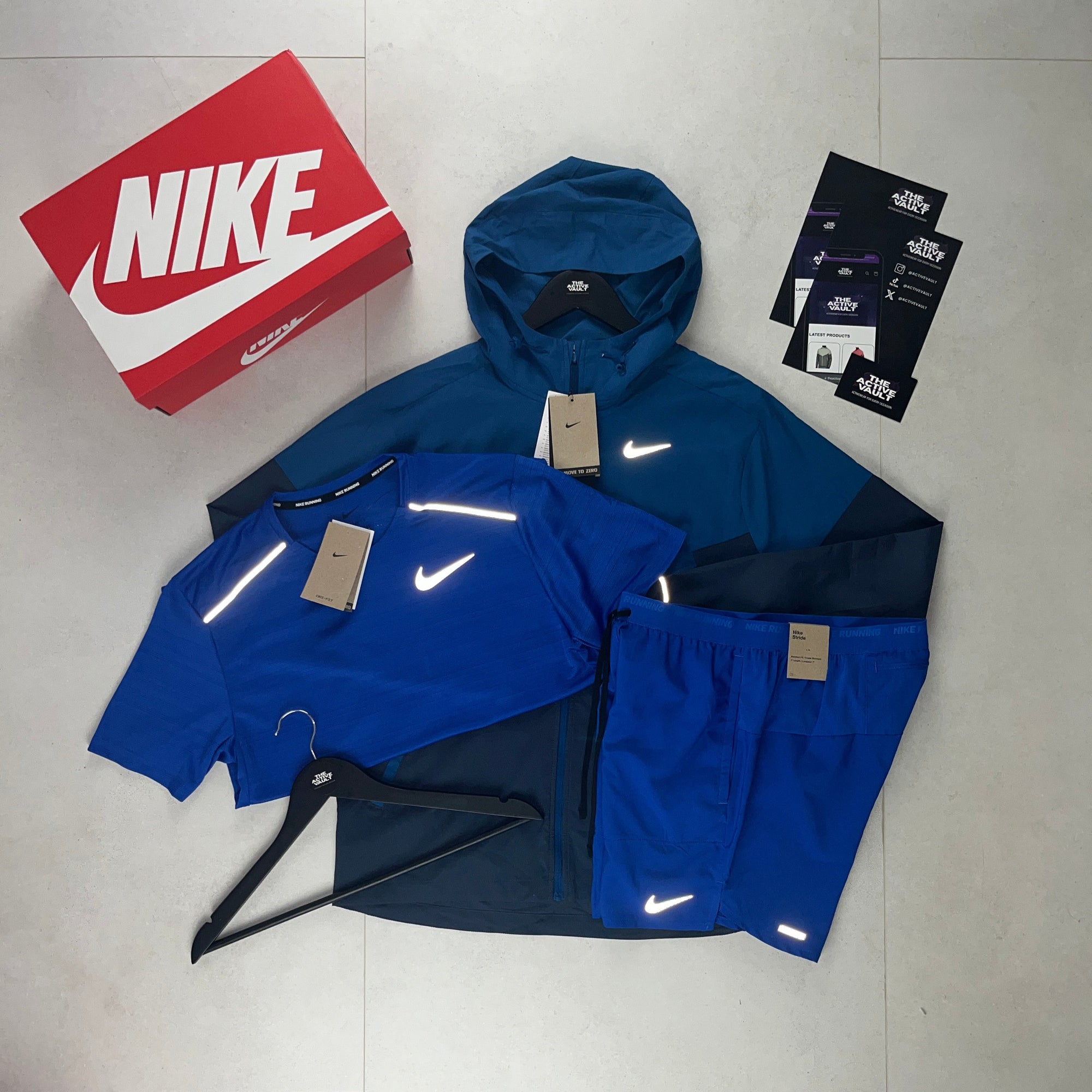 Nike Miler T-Shirt - Windrunner - Flex Stride Shorts Outfit -  Royal Blue / Court Blue / Royal Blue - Active Vault