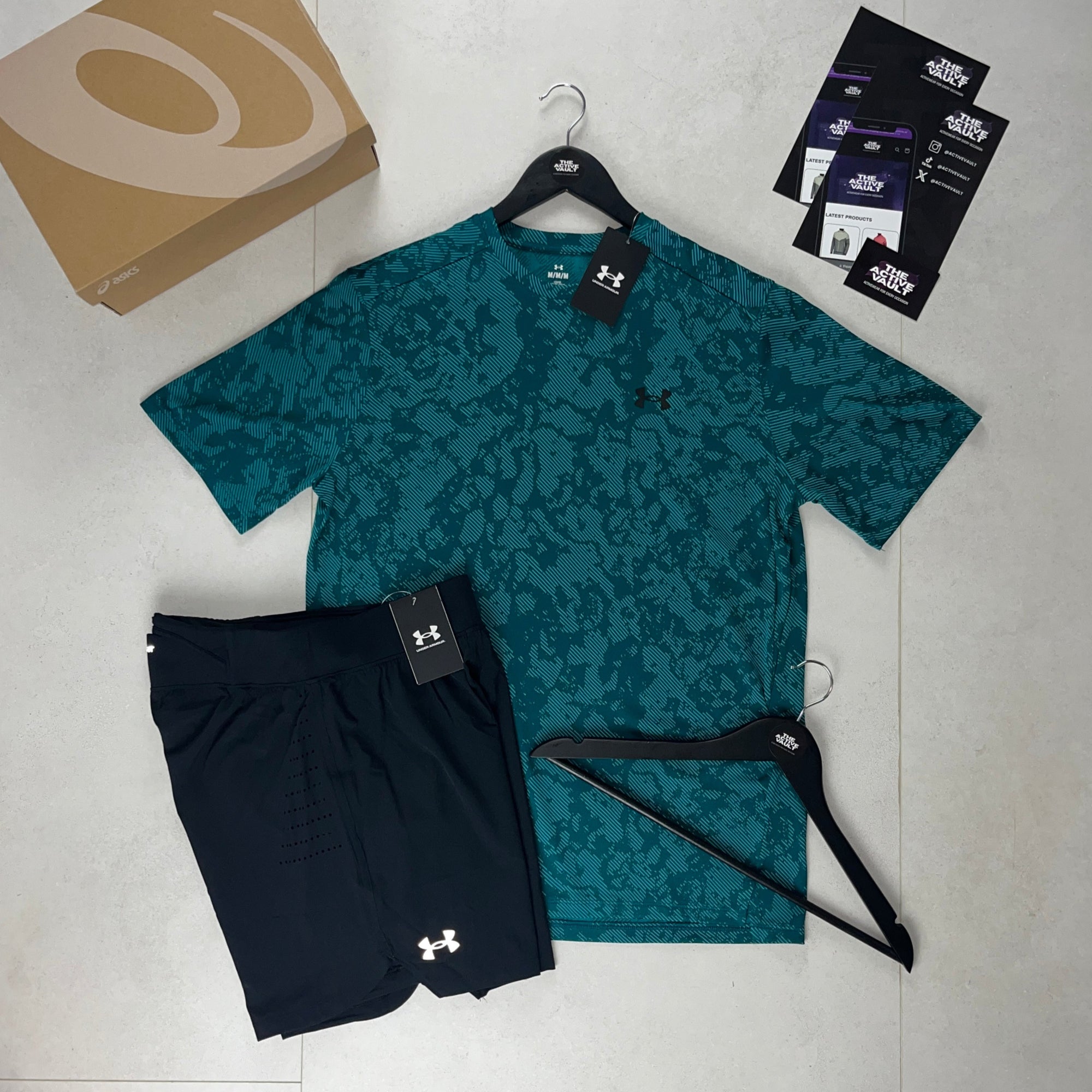 Under Armour Tech Geode T-Shirt and Speedpocket Shorts Set - Hydro Teal / Black