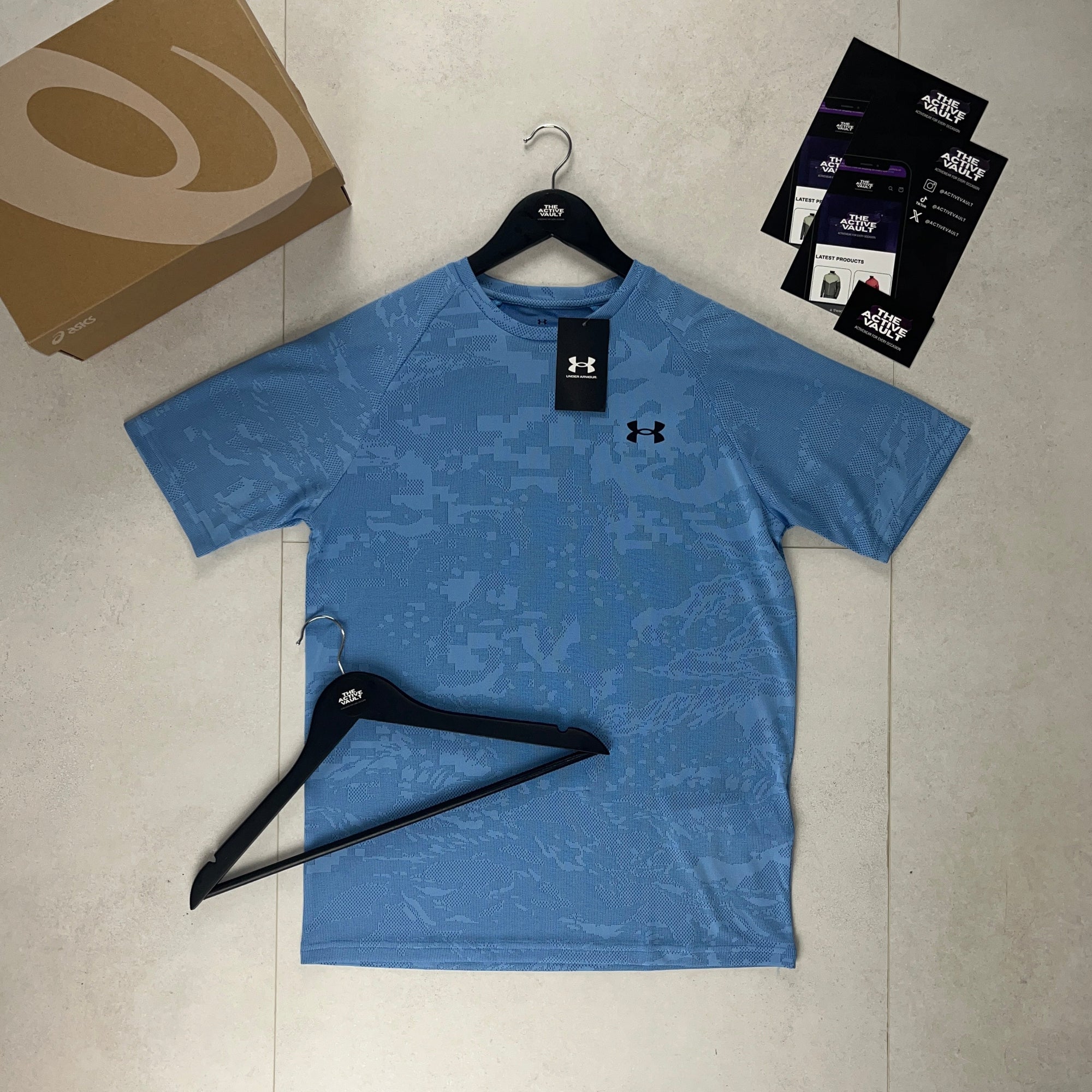 Under Armour Tech Velocity Jacquard Camo T-Shirt - Clear Blue