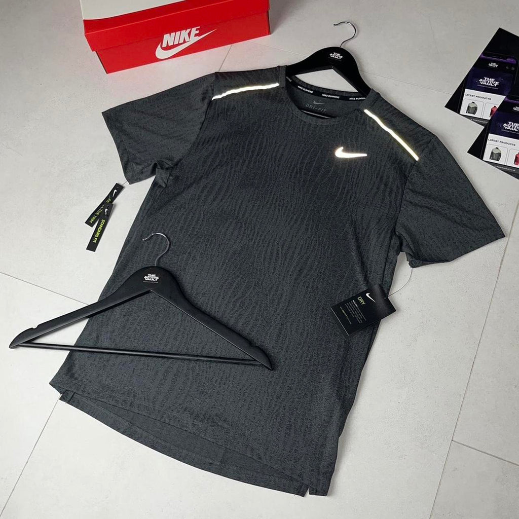 Nike Jacquard Miler 1.0 T-Shirt - Iron Grey - Active Vault