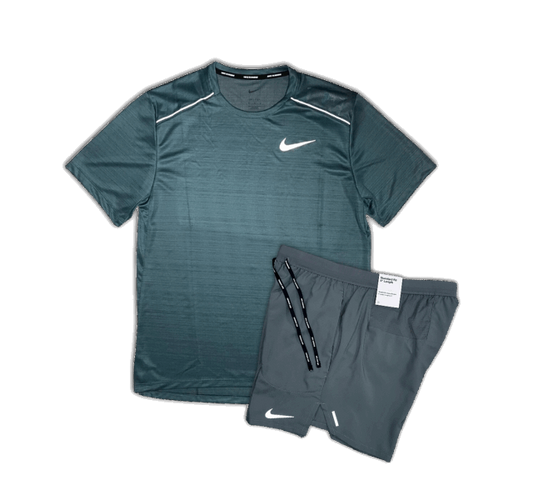 Nike 1.0 Miler and Flex Stride Shorts Set - Ash Green/Smoke Grey - Active Vault