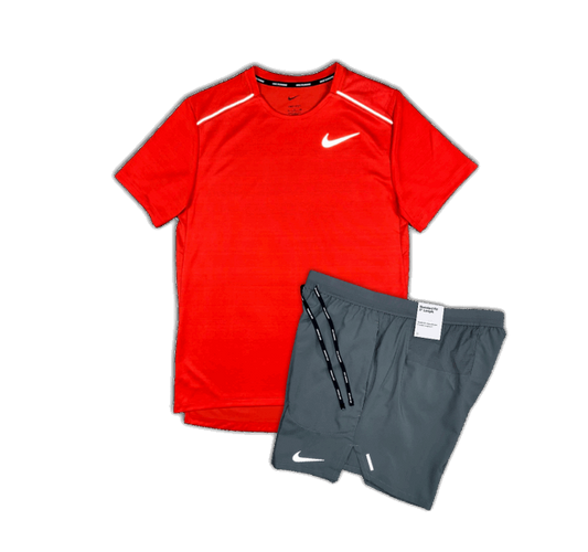 Nike 1.0 Miler and Flex Stride Shorts Set - Chile Red/Smoke Grey - Active Vault
