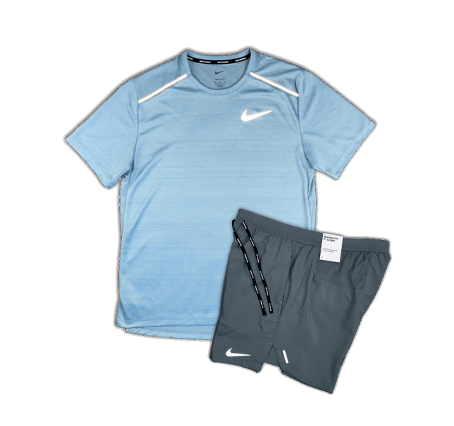 Nike 1.0 Miler and Flex Stride Shorts Set - Worn Blue/Smoke Grey - Active Vault