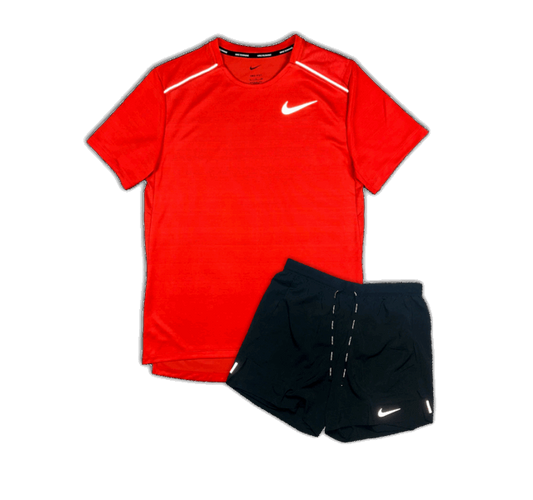 Nike 1.0 Miler and Flex Stride Shorts Set - Chile Red/Black
