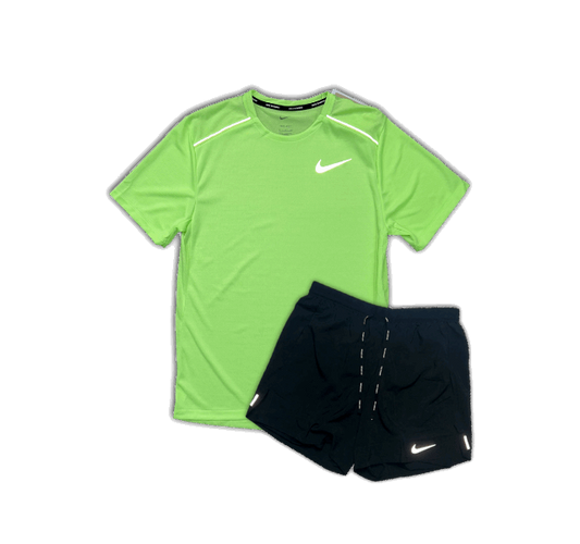 Nike 1.0 Miler and Flex Stride Shorts Set - Ghost Green/Black