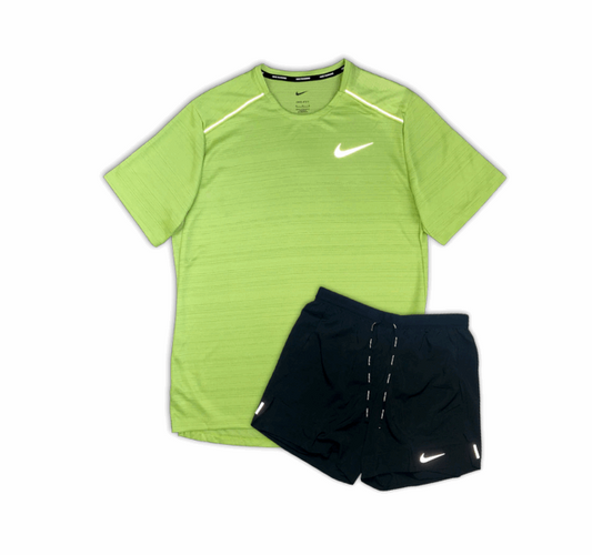 Nike 1.0 Miler and Flex Stride Shorts Set - Vivid Green/Black