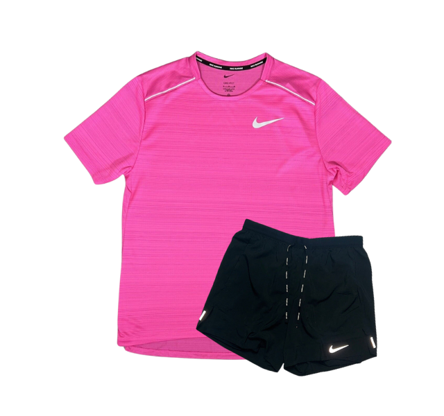 Nike 1.0 Miler and Flex Stride Shorts Set - Hot Pink/Black - Active Vault