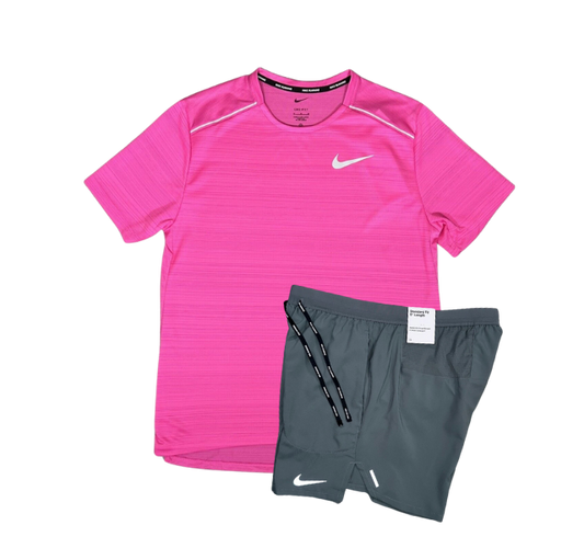 Nike 1.0 Miler and Flex Stride Shorts Set - Hot Pink/Smoke Grey - Active Vault