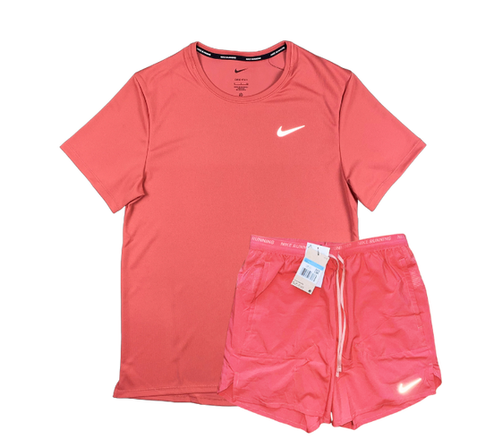 Nike Dri-FIT Miler 2.0 T-Shirt and Flex Stride 2in1 Shorts Set - Pink (Adobe) - Active Vault