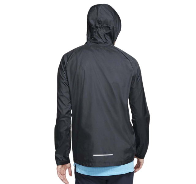 Men's essential hooded running jacket black online