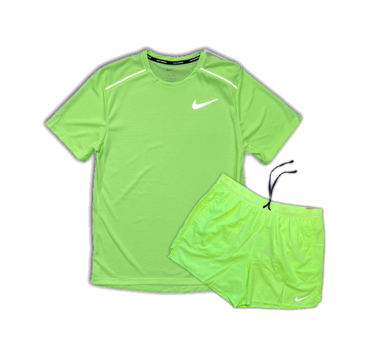 Nike Miler 1.0 T-Shirt and Stride Short Set - Ghost Green - Active Vault