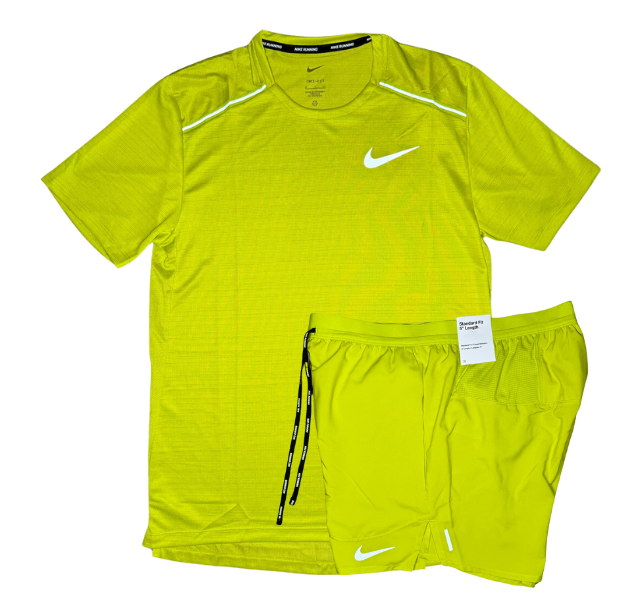 Nike 1.0 Miler and Flex Stride Shorts Set - Bright Cactus - Active Vault