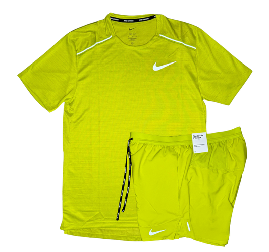 Nike 1.0 Miler and Flex Stride Shorts Set - Bright Cactus