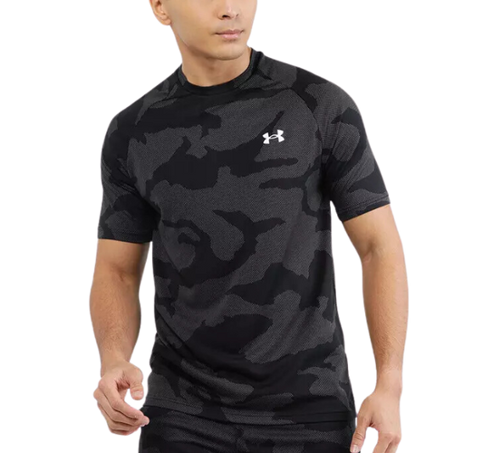 Under Armour Tech Velocity Jacquard Camo T-Shirt - Black - Active Vault
