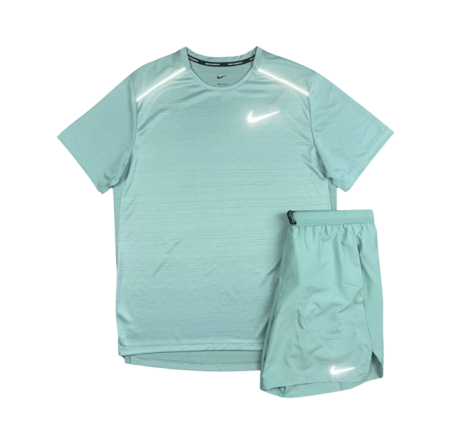 Nike 1.0 Miler and Flex Stride Shorts Set - Mineral Green