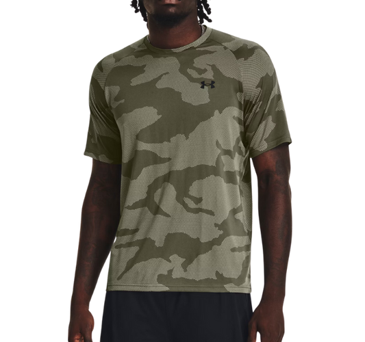Under Armour Tech Velocity Jacquard Camo T-Shirt - Marine Green - Active Vault