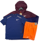 Nike Miler T-Shirt - Windrunner - Flex Stride Shorts Outfit - Navy/Night Maroon/Orange