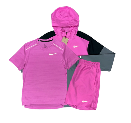 Nike Miler T-Shirt - Windrunner - Flex Stride Shorts Outfit - Playful Pink