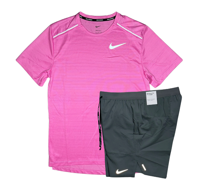Nike 1.0 Miler and Flex Stride Shorts Set - Playful Pink/Grey