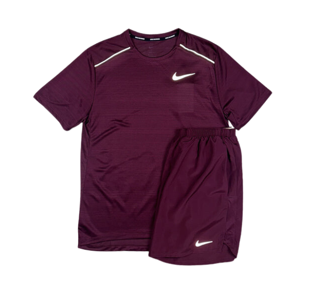 Nike 1.0 Miler and Challenger Shorts Set - Night Maroon - Active Vault