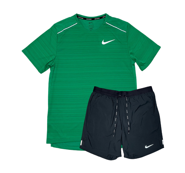 Nike 1.0 Miler and Flex Stride Shorts Set - Stadium Green/Black