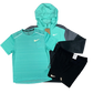 Nike Miler T-Shirt - Windrunner - Flex Stride Shorts Outfit - Hyper Turquoise/Black/Black