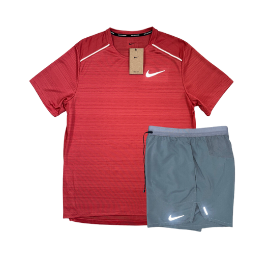 Nike 1.0 Miler and Flex Stride Shorts Set - Adobe Red/Grey