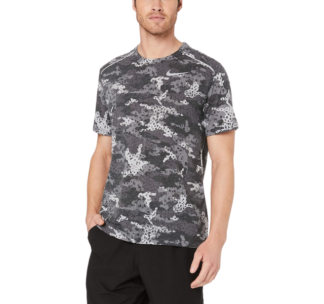 Nike Breathe Rise 365 Miler T-Shirt - Black/Grey Camo