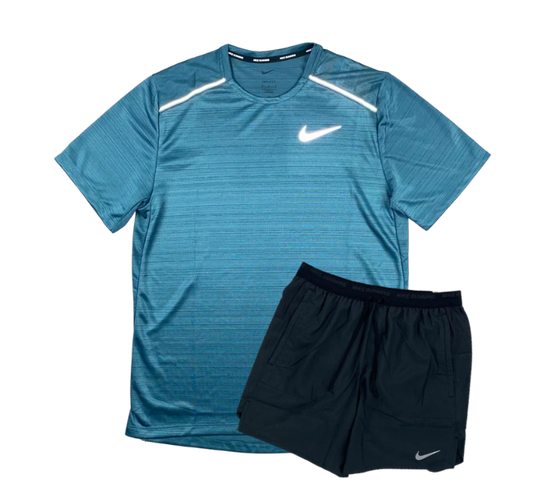 Nike 1.0 Miler and Flex Stride Shorts Set - Mineral Teal/Black - Active Vault
