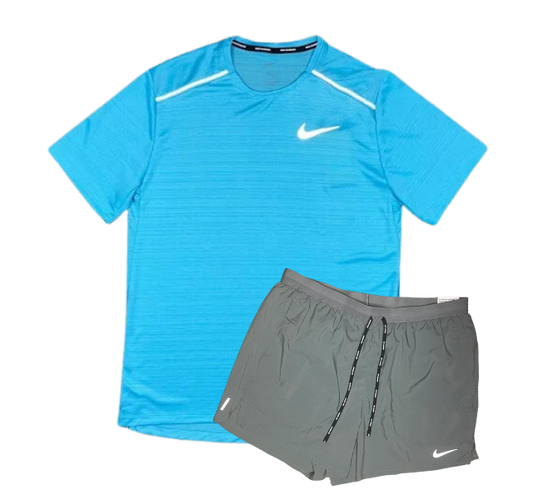 Nike 1.0 Miler and Flex Stride Shorts Set - Baltic Blue/Smoke Grey - Active Vault